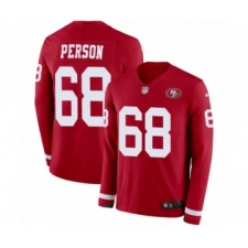 Youth Nike San Francisco 49ers #68 Mike Person Limited Red Therma Long Sleeve NFL Jersey