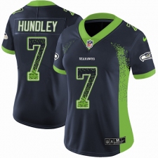 Women's Nike Seattle Seahawks #7 Brett Hundley Limited Navy Blue Rush Drift Fashion NFL Jersey