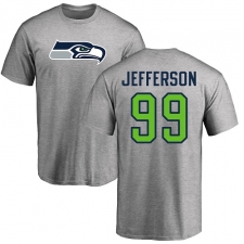 NFL Nike Seattle Seahawks #99 Quinton Jefferson Ash Name & Number Logo T-Shirt