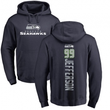 NFL Nike Seattle Seahawks #99 Quinton Jefferson Navy Blue Backer Pullover Hoodie