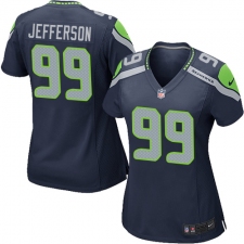 Women Nike Seattle Seahawks #99 Quinton Jefferson Game Navy Blue Team Color NFL Jersey
