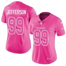 Women Nike Seattle Seahawks #99 Quinton Jefferson Limited Pink Rush Fashion NFL Jersey