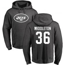 NFL Nike New York Jets #36 Doug Middleton Ash One Color Pullover Hoodie