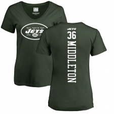 NFL Women's Nike New York Jets #36 Doug Middleton Green Backer T-Shirt