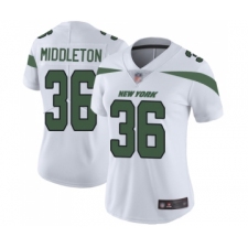 Women's New York Jets #36 Doug Middleton White Vapor Untouchable Limited Player Football Jersey