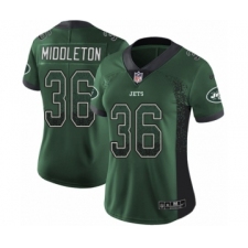 Women's Nike New York Jets #36 Doug Middleton Limited Green Rush Drift Fashion NFL Jersey