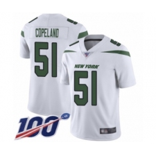 Men's New York Jets #51 Brandon Copeland White Vapor Untouchable Limited Player 100th Season Football Jersey
