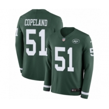 Men's Nike New York Jets #51 Brandon Copeland Limited Green Therma Long Sleeve NFL Jersey