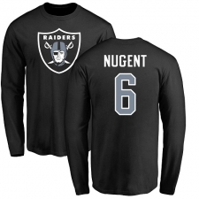 NFL Nike Oakland Raiders #6 Mike Nugent Black Name & Number Logo Long Sleeve T-Shirt