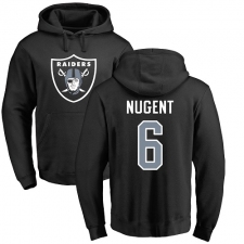 NFL Nike Oakland Raiders #6 Mike Nugent Black Name & Number Logo Pullover Hoodie