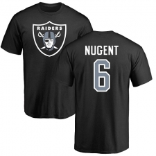 NFL Nike Oakland Raiders #6 Mike Nugent Black Name & Number Logo T-Shirt