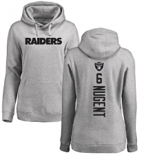 NFL Women's Nike Oakland Raiders #6 Mike Nugent Ash Backer Pullover Hoodie