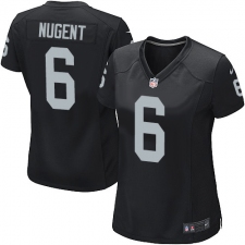 Women Nike Oakland Raiders #6 Mike Nugent Game Black Team Color NFL Jersey
