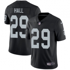 Men's Nike Oakland Raiders #29 Leon Hall Black Team Color Vapor Untouchable Limited Player NFL Jersey