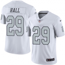 Men's Nike Oakland Raiders #29 Leon Hall Limited White Rush Vapor Untouchable NFL Jersey