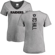 NFL Women's Nike Oakland Raiders #29 Leon Hall Ash Backer T-Shirt
