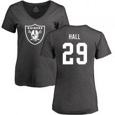 NFL Women's Nike Oakland Raiders #29 Leon Hall Ash One Color T-Shirt
