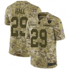 Youth Nike Oakland Raiders #29 Leon Hall Limited Camo 2018 Salute to Service NFL Jersey