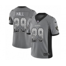 Youth Nike Oakland Raiders #29 Leon Hall Limited Gray Rush Drift Fashion NFL Jersey