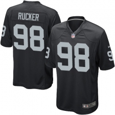 Men's Nike Oakland Raiders #98 Frostee Rucker Game Black Team Color NFL Jersey