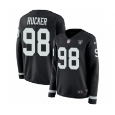 Women's Nike Oakland Raiders #98 Frostee Rucker Limited Black Therma Long Sleeve NFL Jersey