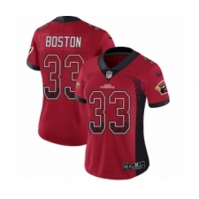 Women's Nike Arizona Cardinals #33 Tre Boston Limited Red Rush Drift Fashion NFL Jersey