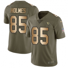 Youth Nike Arizona Cardinals #85 Gabe Holmes Limited Olive Gold 2017 Salute to Service NFL Jersey