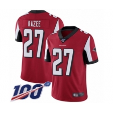 Men's Atlanta Falcons #27 Damontae Kazee Red Team Color Vapor Untouchable Limited Player 100th Season Football Jersey