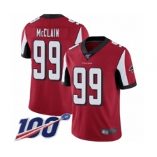 Men's Atlanta Falcons #99 Terrell McClain Red Team Color Vapor Untouchable Limited Player 100th Season Football Jersey