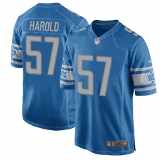 Men's Nike Detroit Lions #57 Eli Harold Game Blue Team Color NFL Jersey