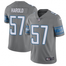 Men's Nike Detroit Lions #57 Eli Harold Limited Steel Rush Vapor Untouchable NFL Jersey