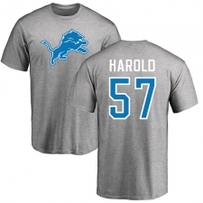 NFL Nike Detroit Lions #57 Eli Harold Ash Name & Number Logo T-Shirt
