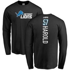 NFL Nike Detroit Lions #57 Eli Harold Black Backer Long Sleeve T-Shirt