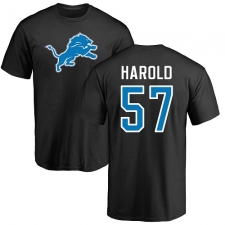 NFL Nike Detroit Lions #57 Eli Harold Black Name & Number Logo T-Shirt