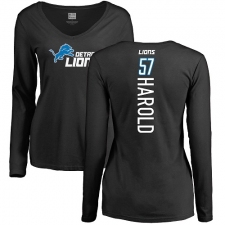 NFL Women's Nike Detroit Lions #57 Eli Harold Black Backer Long Sleeve T-Shirt
