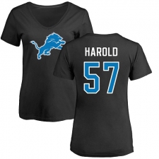 NFL Women's Nike Detroit Lions #57 Eli Harold Black Name & Number Logo T-Shirt