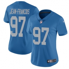Women's Nike Detroit Lions #97 Ricky Jean Francois Blue Alternate Vapor Untouchable Limited Player NFL Jersey