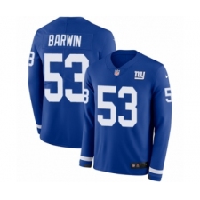 Men's Nike New York Giants #53 Connor Barwin Limited Royal Blue Therma Long Sleeve NFL Jersey
