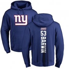 NFL Nike New York Giants #53 Connor Barwin Royal Blue Backer Pullover Hoodie