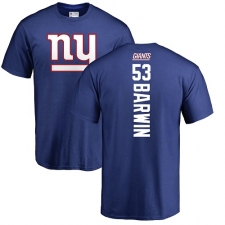NFL Nike New York Giants #53 Connor Barwin Royal Blue Backer T-Shirt