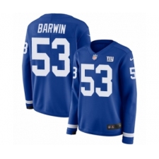 Women's Nike New York Giants #53 Connor Barwin Limited Royal Blue Therma Long Sleeve NFL Jersey