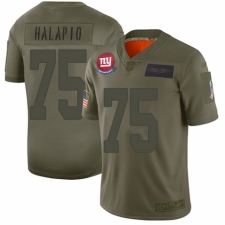 Women's New York Giants #75 Jon Halapio Limited Camo 2019 Salute to Service Football Jersey