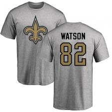 NFL Nike New Orleans Saints #82 Benjamin Watson Ash Name & Number Logo T-Shirt