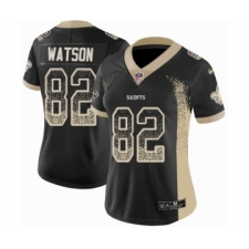 Women's Nike New Orleans Saints #82 Benjamin Watson Limited Black Rush Drift Fashion NFL Jersey