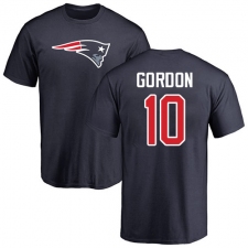 NFL Nike New England Patriots #10 Josh Gordon Navy Blue Name & Number Logo T-Shirt