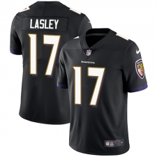 Men's Nike Baltimore Ravens #17 Jordan Lasley Black Alternate Vapor Untouchable Limited Player NFL Jersey