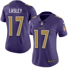 Women's Nike Baltimore Ravens #17 Jordan Lasley Limited Purple Rush Vapor Untouchable NFL Jersey
