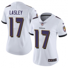 Women's Nike Baltimore Ravens #17 Jordan Lasley White Vapor Untouchable Limited Player NFL Jersey