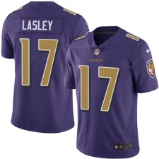 Youth Nike Baltimore Ravens #17 Jordan Lasley Limited Purple Rush Vapor Untouchable NFL Jersey