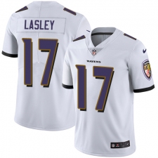 Youth Nike Baltimore Ravens #17 Jordan Lasley White Vapor Untouchable Limited Player NFL Jersey